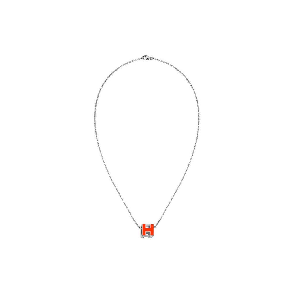 Hermes Cage DH Letter Pendant Alloy Necklace Women Necklace H143991F-86