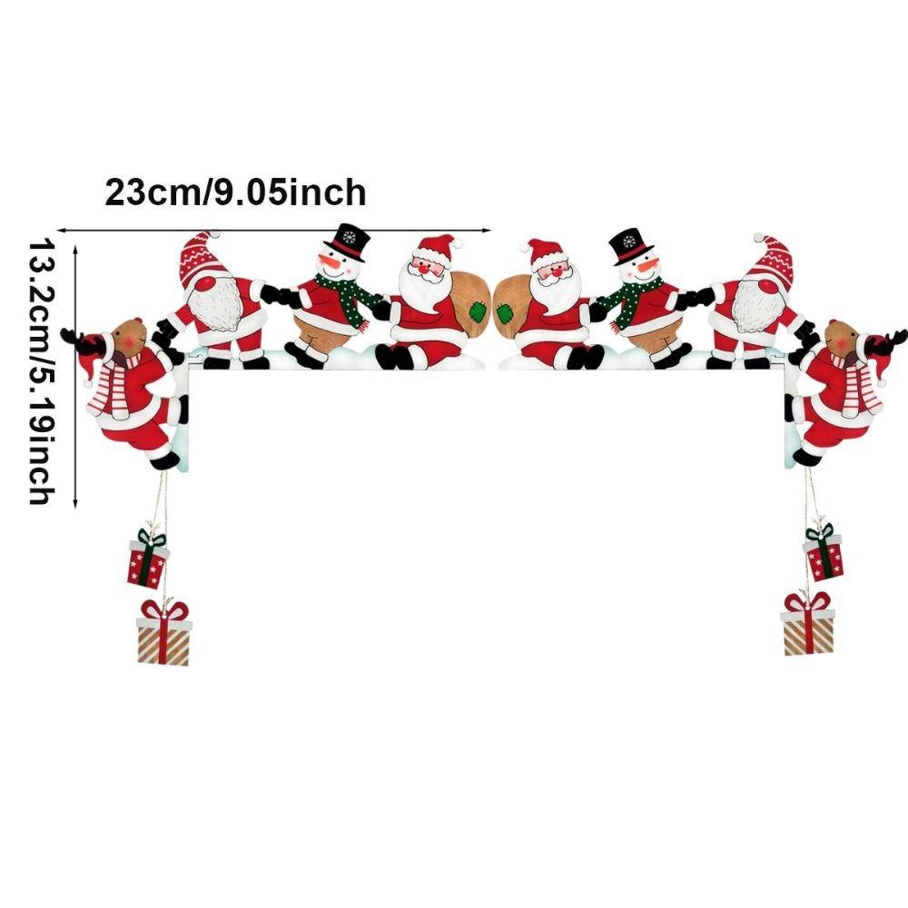 1/2 pcs Christmas Door Frame Decor Card Santa Wooden Pendant New Door Corner Decor