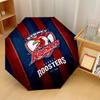 Sydney Roosters Print Auto 8?Ribs Folding Umbrella Wind Resistant Lightweight Automatic Umbrella For Daily Travel