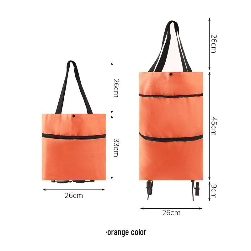 Compact Folding Shopping Cart with Wheels - Lightweight and Portable for Household Use