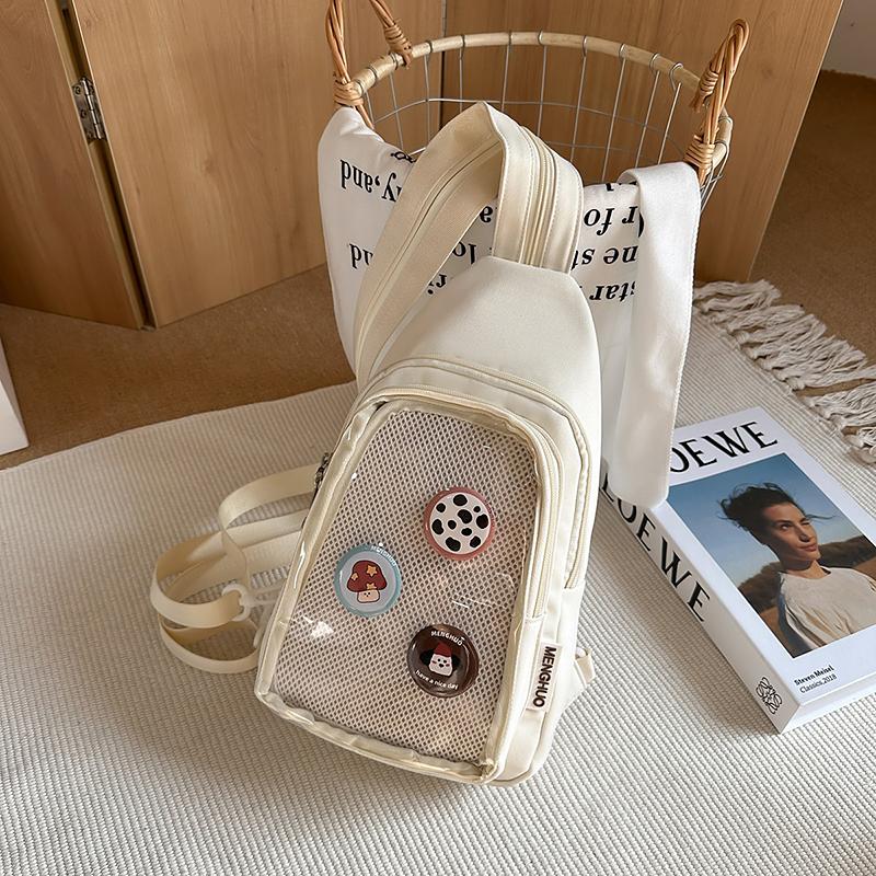 Women's Crossbody Bag Solid Color Chest Bag Student Class Shoulder Bag