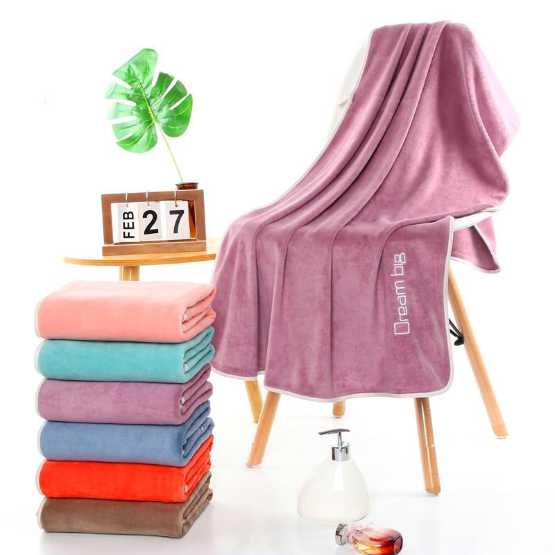 

Подростковое пляжное полотенце из микрофибры с вышивкой и подрубочным швом «пико», удобное, мягкое, утолщенное, хорошо впитывающее, бытовое банное полотенце 300 brocade 70 * 140