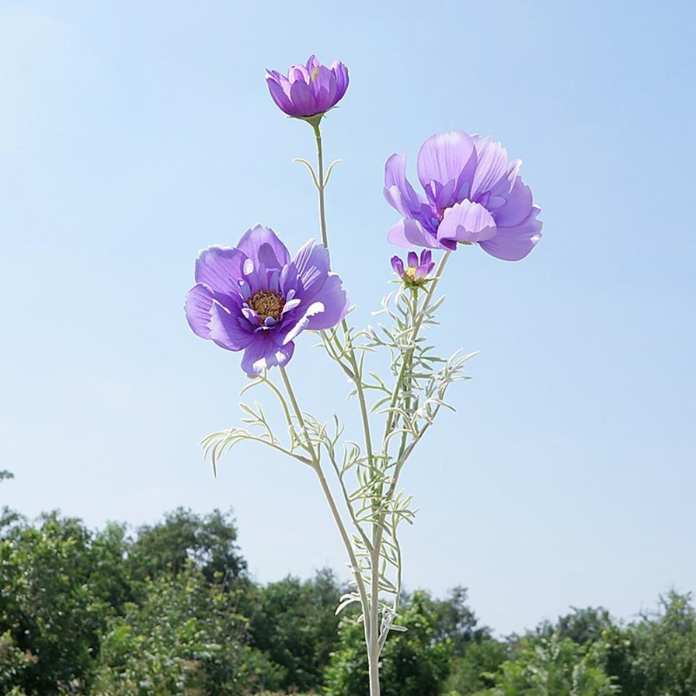 Plastic Artificial Cosmos Flower Branch Realistic Fake Flower Home Hotel Table Decor
