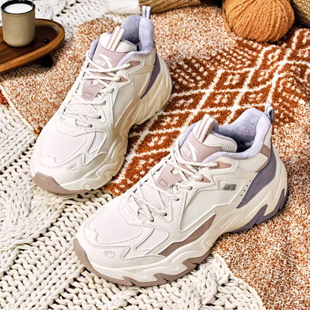 Anta Panshi Commuting Comfortable Simple Trendy Versatile Wear-Resistant Warm Low-Top Casual Shoes Women Casual Shoes 122548952-4