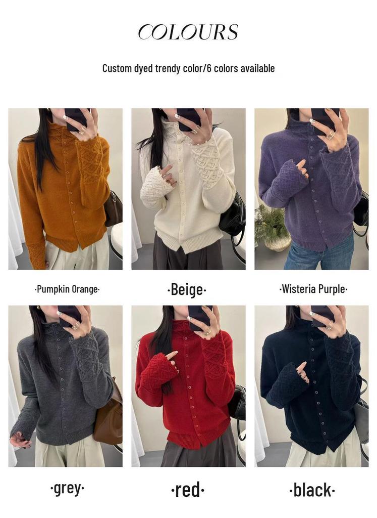 Women's Jacquard Half-High Collar Knit Sweater - Soft, Skin-Friendly Pullover, Popular In Live Broadcasts