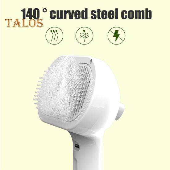 Dampfbürste für Katzen zum Haaren, wiederaufladbarer Sprühkamm zur Haarentfernung mit Wassertank und Entriegelungstaste, dampfende Haustierpflegebürste für Katzen und Hunde