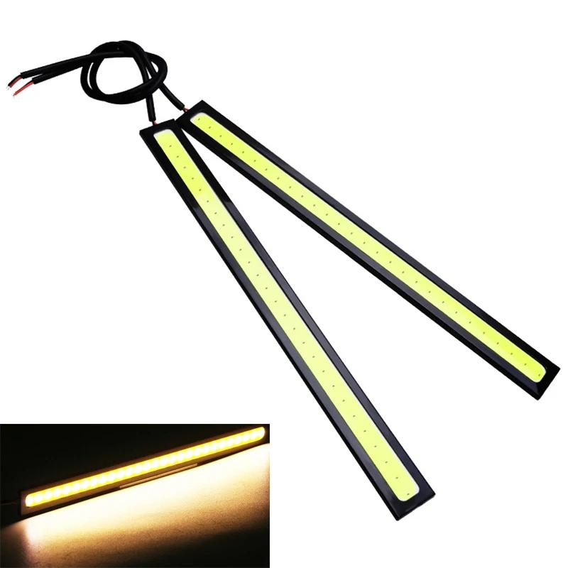 2/4pcs 17cm COB DRL LED 12V 6000K Waterproof Daytime Running Light Auto Strip Light Car COB Fog Lamp Car Styling Led DRL Lamp 1pc