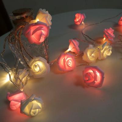 Rose Flower String Lights Valentine's Day 3m Flower Fairy String Light 20 LED Garland Lights for Party Wedding Mother's Day Birthday Christmas