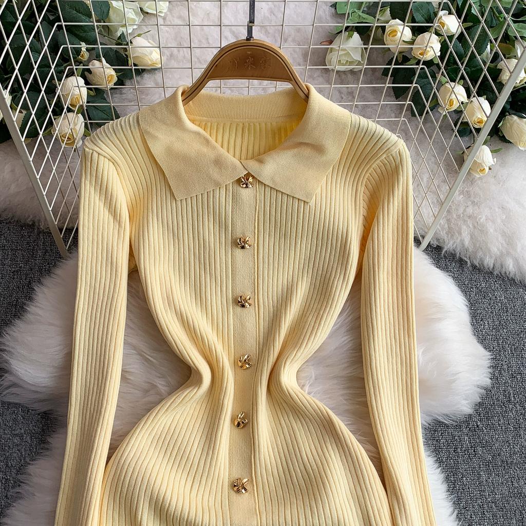 Autumn Winter Women Brand Designer Runway Party Dresses Full Sleeve Knitted Sweater Long Midi Pullover Fishtail Dress