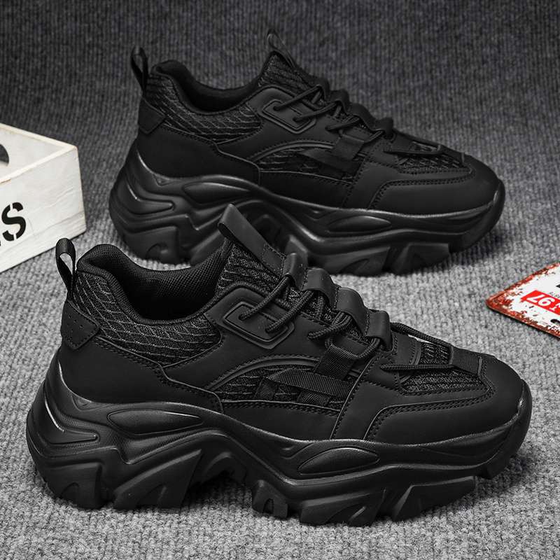 Men's shoes summer breathable mesh trendy versatile dad shoes men's teenagers thick-soled heightening running casual sports shoes