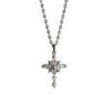 Geometrisches Kreuz Zirkon Halskette Mit Titanstahl Kette Für Frauen Und Männer