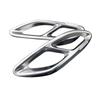 Mercedes Stainless Steel Silver Exhaust Tailpipe Cover - Slanted Four-Outlet Car Decoration Accessory