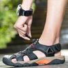 Summer Men's Outdoor  Leather Large Size Toe Sandals Summer Casual Men's Fashion Outdoor Non-Slip Beach Sandals