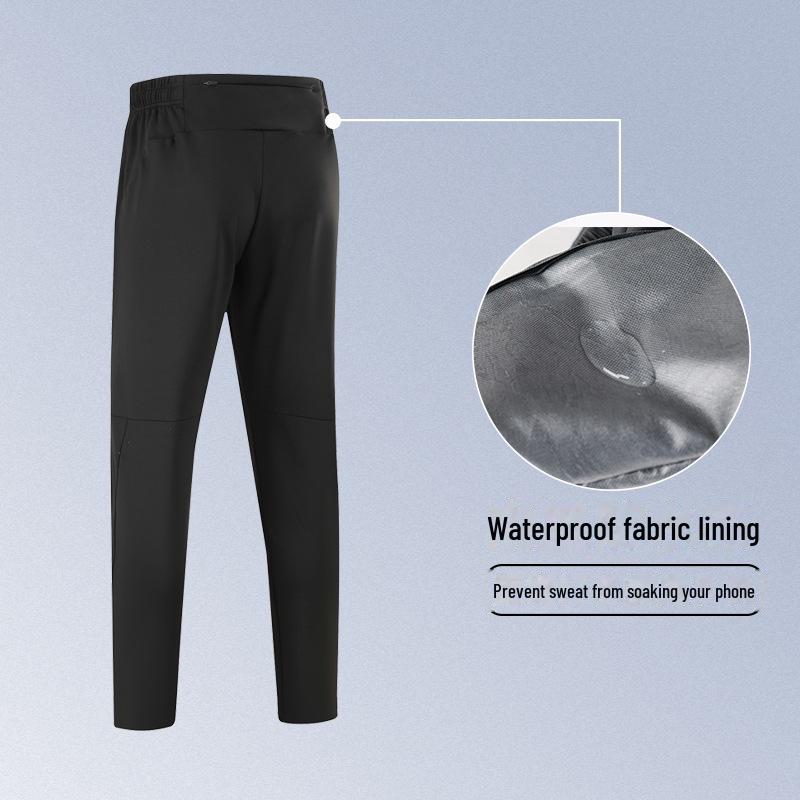 Quick-Dry Elastic Slim-Fit Knitted Sports Trousers for Running - Breathable, Warm, Brushed Milk Silk for Spring and Autumn