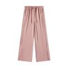 Women's Ice Silk Wide-Leg Pants: High-Waist, Floor-Length, Slimming Slit, Lightweight, Sun Protection for Summer