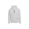 adidas Manchester United Leisure Series Logo Print Long Sleeve Hooded Sweatshirt Sports Casual Pullover Men White HE6643