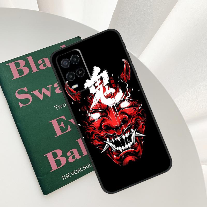 Hannya Demon Oni Case For Oppo A15 A16 A17 A52 A72 A76 A96 A54 A74 A94 A54S A57S A58 A78 A98 A57 A77 Cover