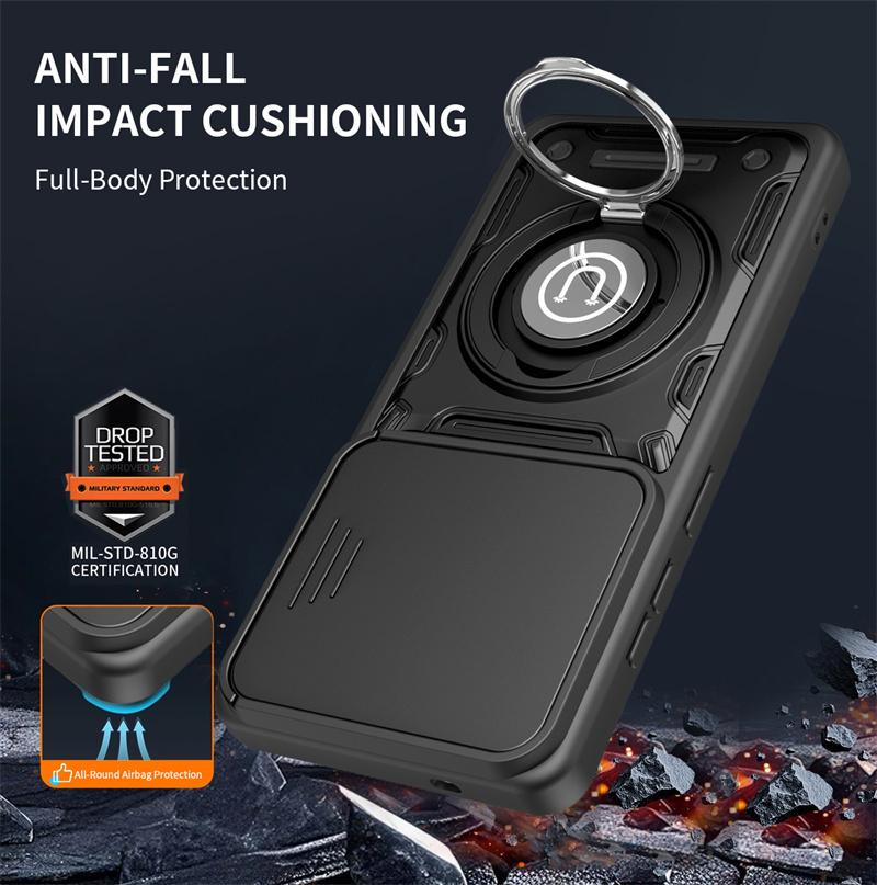 Shockproof Armor Case For Samsung S26 Ultra 5G Slide Camera Protection Fundas For S 26 Plus S26Ultra Magnetic Holder Ring Cover