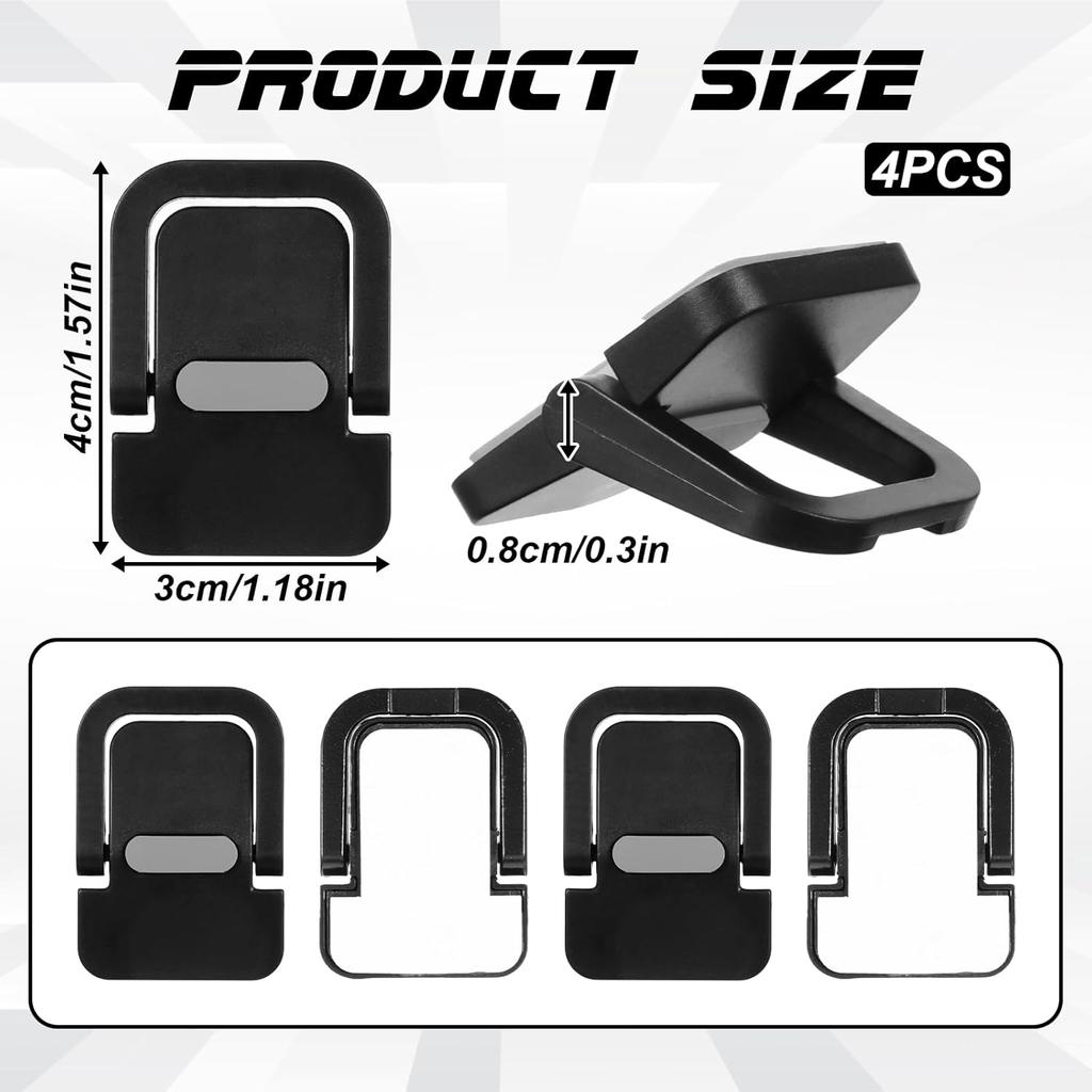 4PCS Portable Keyboard Riser, Aluminum Alloy Mini Foldable Laptop Stand Dual Angles Adjustable Computer Keyboard Lift for Desk Black Self-Adhesive