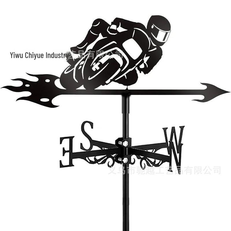 Weather Vane Ornament: Outdoor Wrought Iron Spray-Painted Roof Decoration Metal Craft