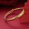 Gold-Plated Starry Dragon & Phoenix Push-Pull Women's Bangle - Non-Fading, High-End Jewelry