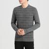 Golden Chrysanthemum Men's 100% Merino Wool Round Neck Plaid Sweater