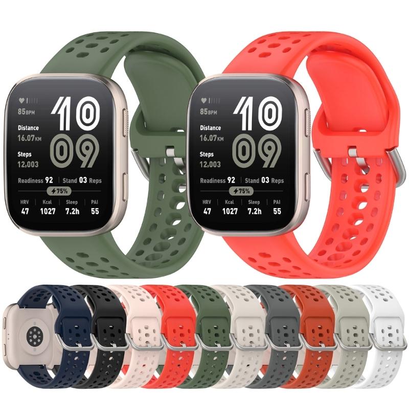 Comfortable Silicone Accessory Band Not Scratch Breathable Watch Straps Silicone Watchband Ergonomic for Watch Bip6