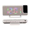 Digital Clock RGB LED Large Screen Mirror Projection Multifunctional Table Electronic Alarm White