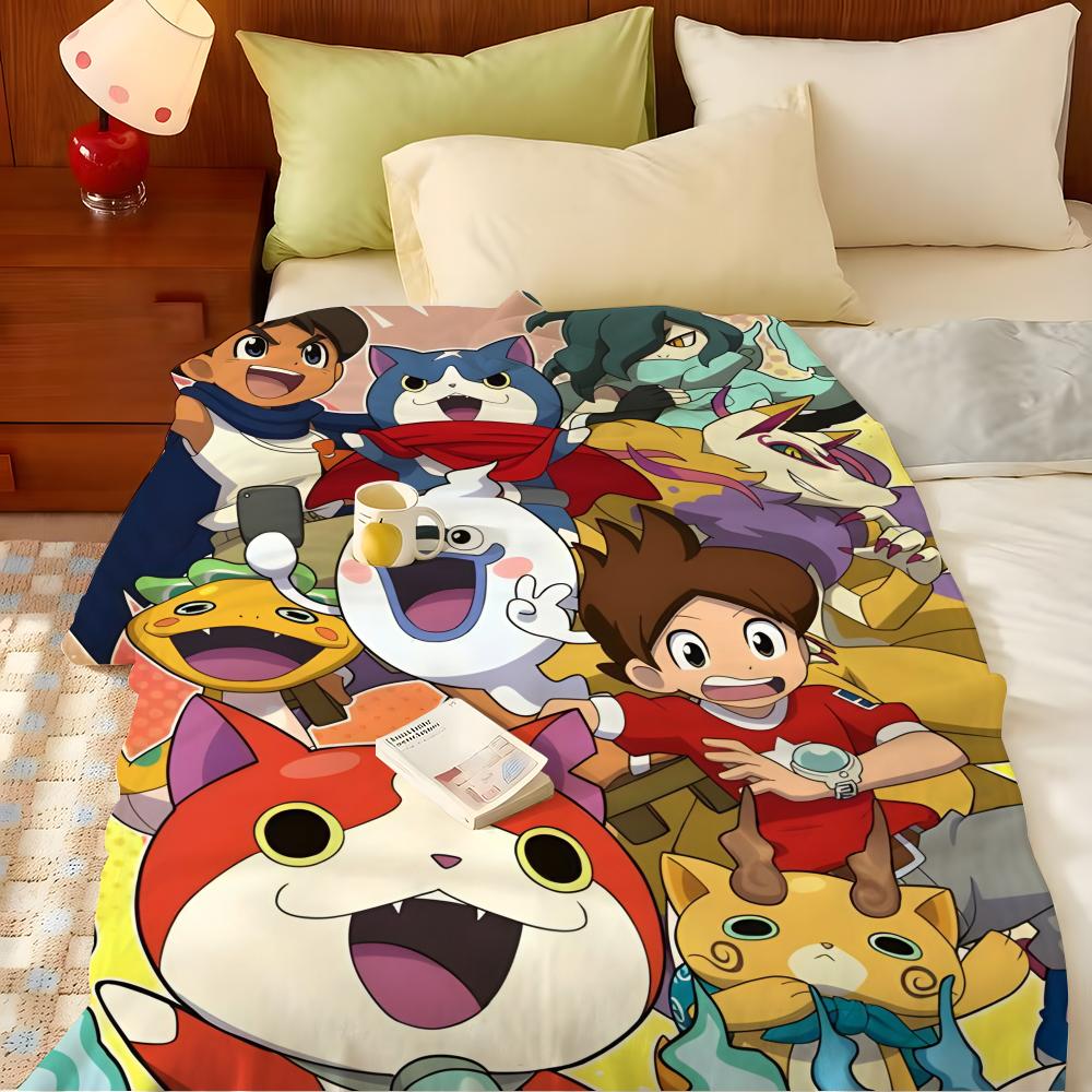 Game Y-Yo k-kai W-Watch Throw Flannel Throw Blanket, Lightweight Cozy, Durable Washable cute Cool