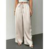 Women S Satin High Waist Loose Wide Leg Casual Commute Pants