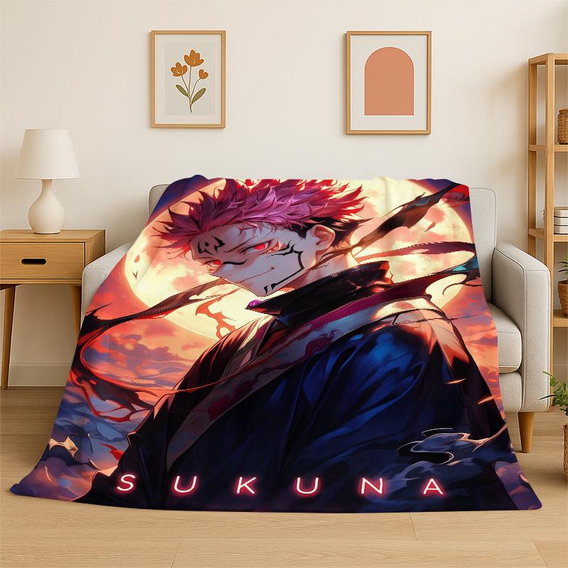 Coperta di Flanella Anime Jujutsu Kaisen Cartone Animato Itadori Yuj Morbida Calda Coperta Plaid per Camera da Letto Soggiorno Letto Viaggio Picnic Bambino