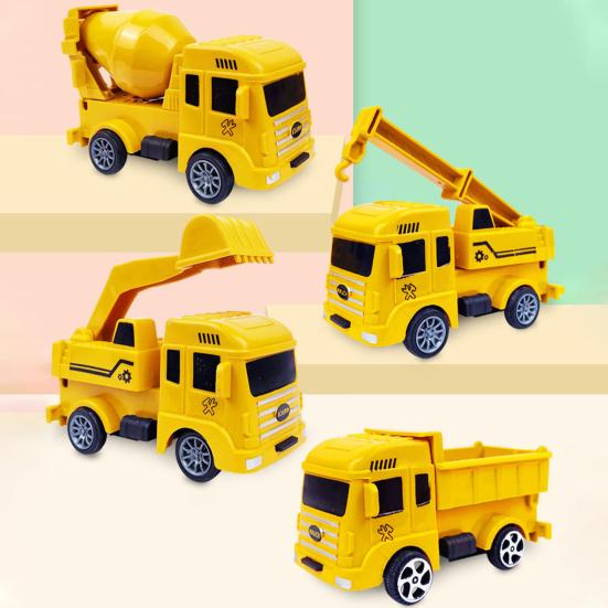 1 Set Vehicles Truck Toys Real-looking Smooth Edge Ornamental Kids Construction Car Toys for Gift