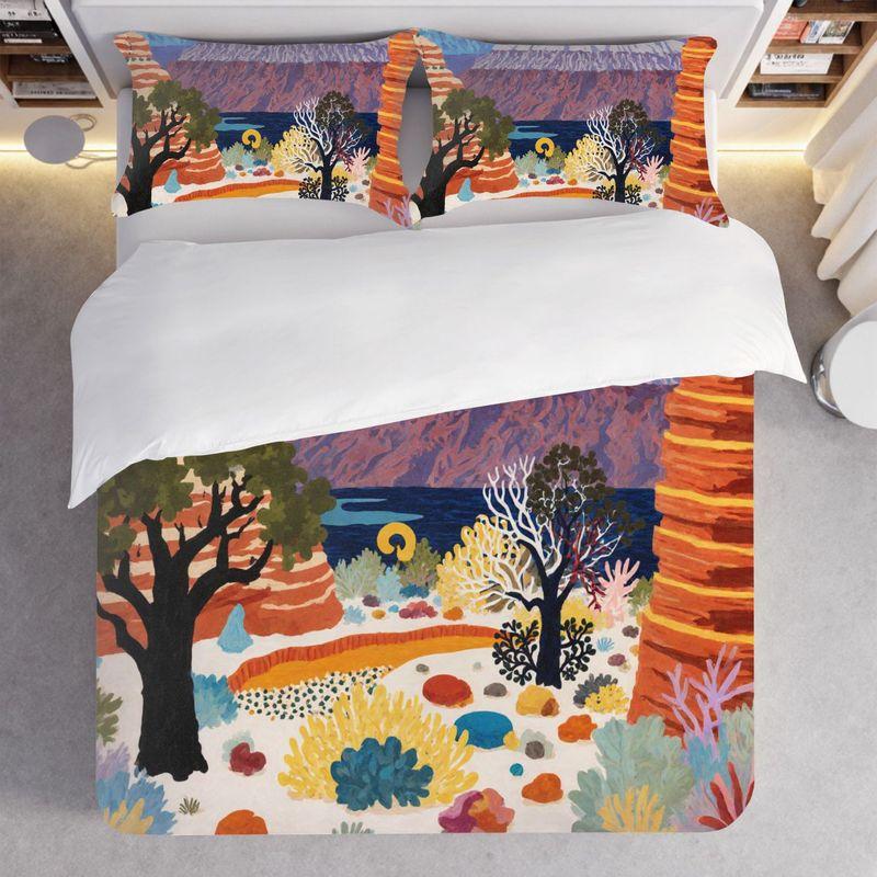 3Pcs Bedding Pillowcase Quilt Cover Set Modern Style Landscape Pattern 2D Digital Printing Suitable For Bedroom Dormitory Decor