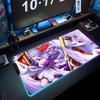 robin honkai Mouse Pad RGB Gaming Mousepad Big LED Pad PC Desk Mat Luminous Mouse Pad Large Keyboard Mats Table Rug With Backlit