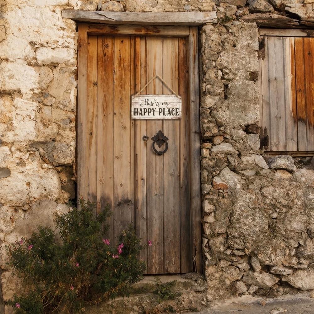 Waterproof Wooden Wall Sign 11.8x5.9in Wooden Hanging Decoration Wooden Table Sign  Front Door