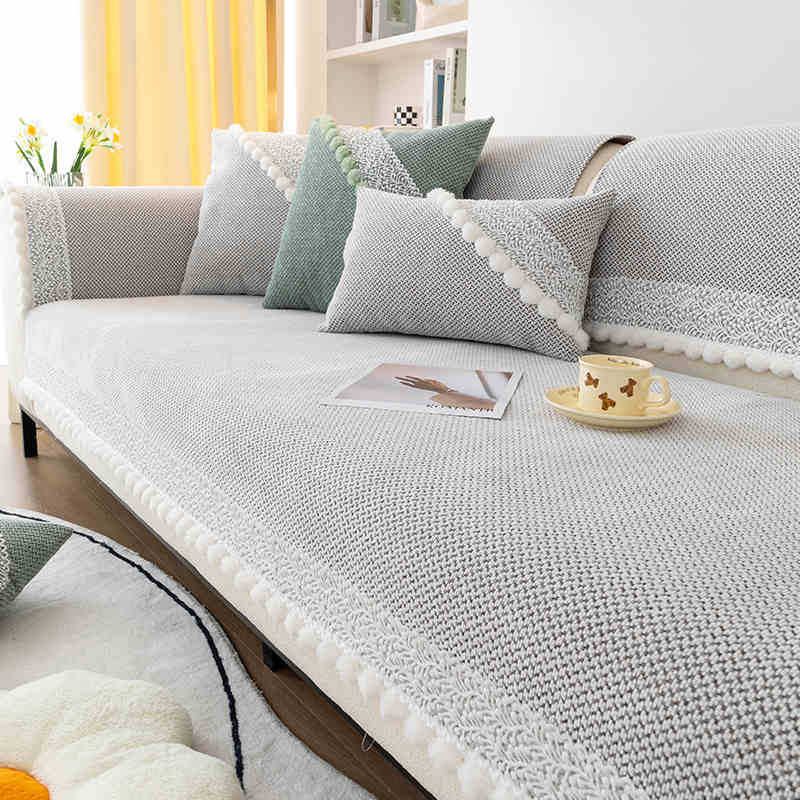 Light Luxury High-End Chenille Sofa Cushion, All-Season Non-Slip Seat Cushion, Sofa Cover, Cloth Cover, Backrest Towel