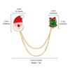 Fashion Christmas Brooch Tassels Chain Clothing Pin Santa Tree Wreath Gift Badges Lapel Pin Party Jewelry Festive Pin