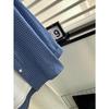Man Jiang Yue Women's Korean Style Blue Plaid Long Sleeve Polo Shirt Cardigan