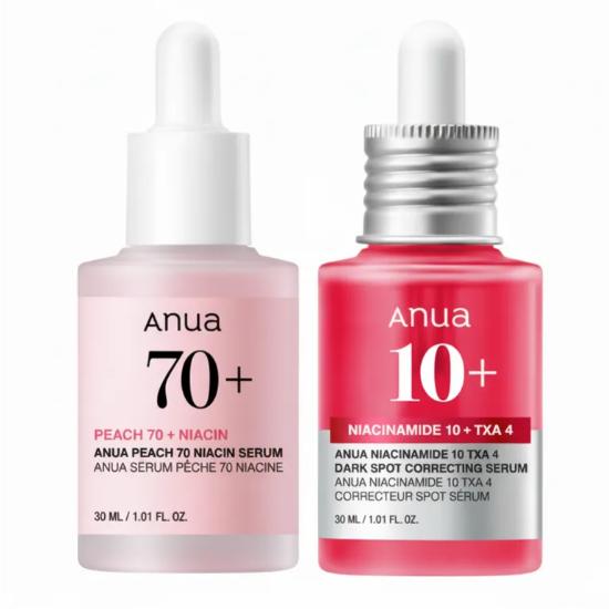 Brightening Booster Set(Peach Niacinamide Tone-Up Serum Ampoule 30ml + Niacinamide 10% TXA 4% Dark Spot Correcting Serum Ampoule 30ml)