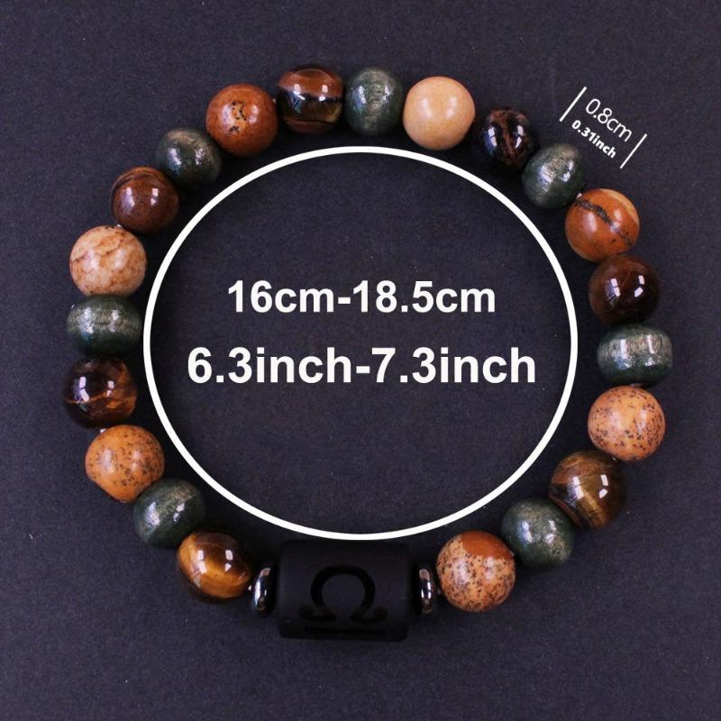 1PC Twelve Constellations Bracelet Men and Women Couple Tiger's Eye Stone Handmade Beaded Bracelet Taurus Capricorn Scorpio