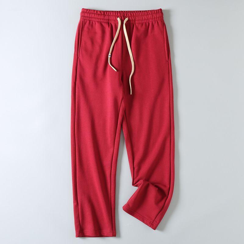 Original Export Surplus Cotton Blend Terry Casual Pants Solid Color Japanese Style Loose Fit Sports Sweatpants for Men
