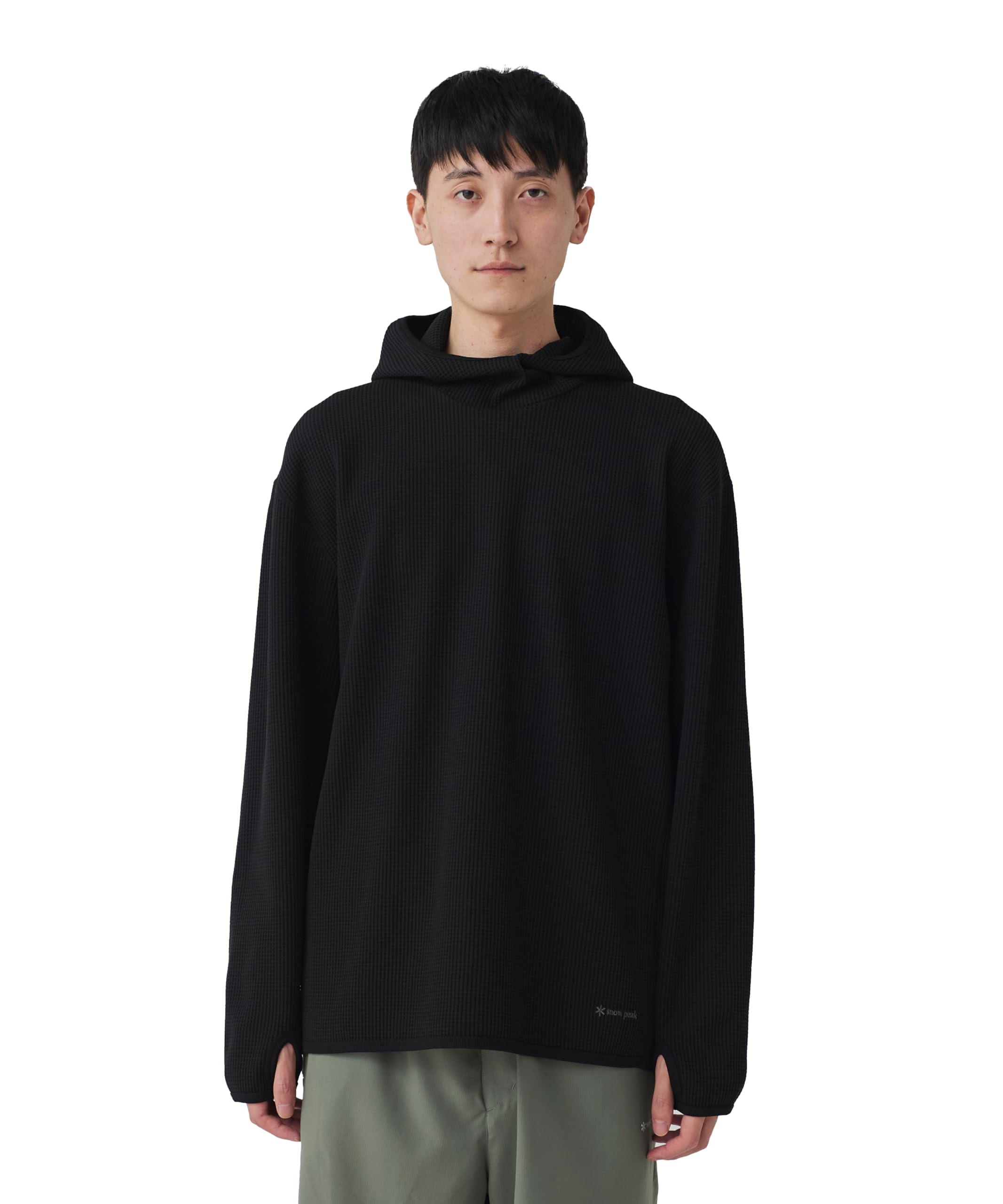 

Snow Peak Dry Waffle size for and outdoor activities Hoodie, M, BLACK, SW-25SU011, festivals, camping, чорний