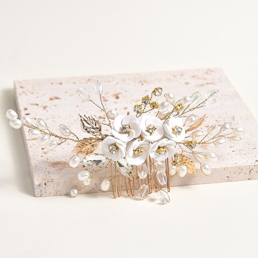 Flower Bridal Hair Comb Vintage Hair Accessories Wedding Party Bride Hair Clips  for Women