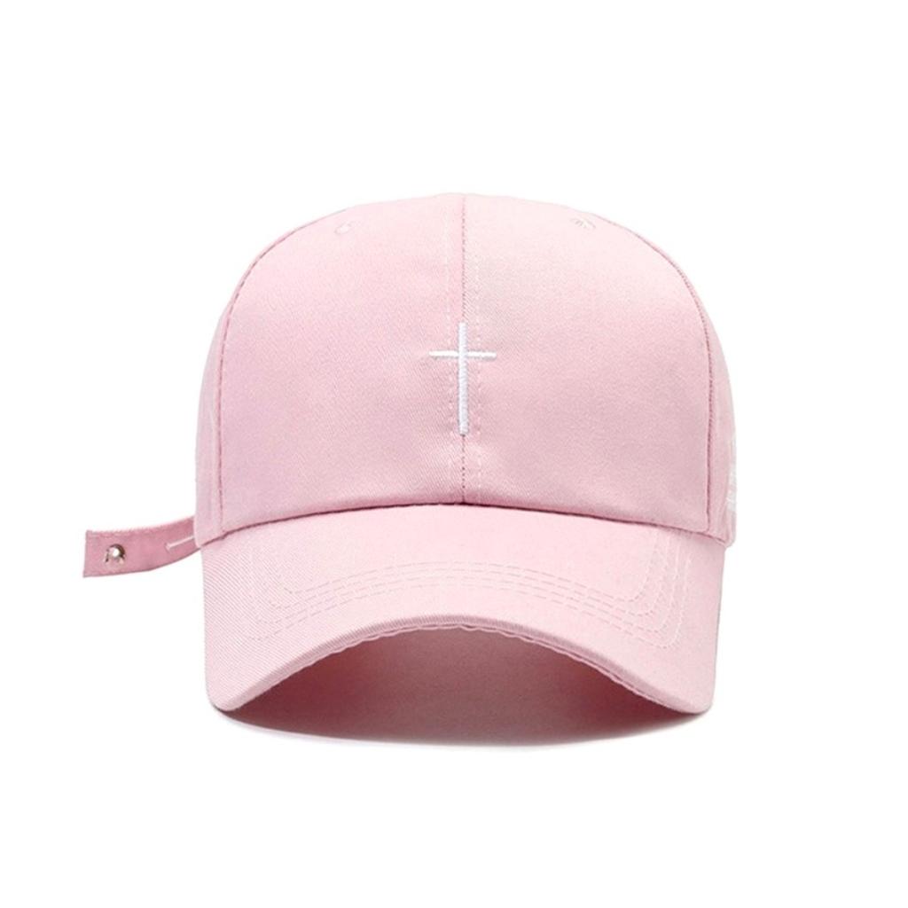 Unisex Cross Embroidery Baseball Cap Solid Color Golf Sun Visor Cotton Snapback Caps Casual Hip Hop Street Sun Hat for Women Men