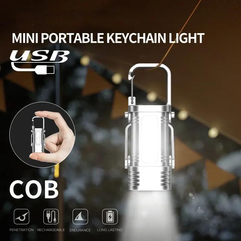Outdoor Camping Portable Keychain Light Mini Key Light Emergency Work Light Long Battery Life Multi-function Flashlight