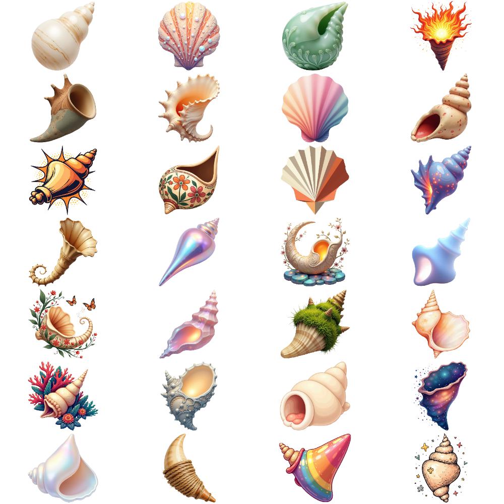 

28pcs Waterproof Temporary Tattoo Sticker Cute Shell Body Art Arm Fake Tattoos Waterproof Disposable Tattoo Stickers Girls Gift