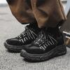 Fashion Men's casual thick soled shoes Comfortable and trendy high-quality styles Outdoor street walking shoes Black lace up Youth NEW