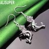 925 Sterling Silver AAA Zircon Dolphin Piercing Earrings Fashion Charm Wedding Jewelry