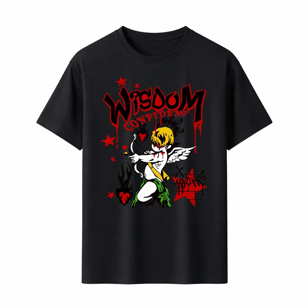 

Gothic Angel T-Shirt Men Women Dark Print Streetwear Punk Rock Style Black Tee Top Summer Fashion Casual Wear - Men s Summer ... S разноцветный
