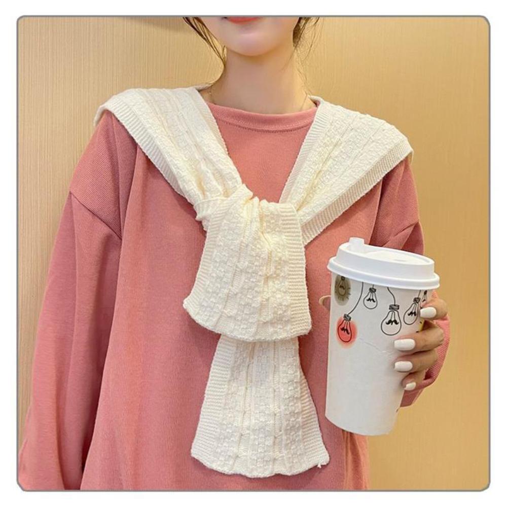 Cozy Hooded Shawl Fashion Knit Shawl Wrap Korean Style Ponchos Shawl Autumn Spring